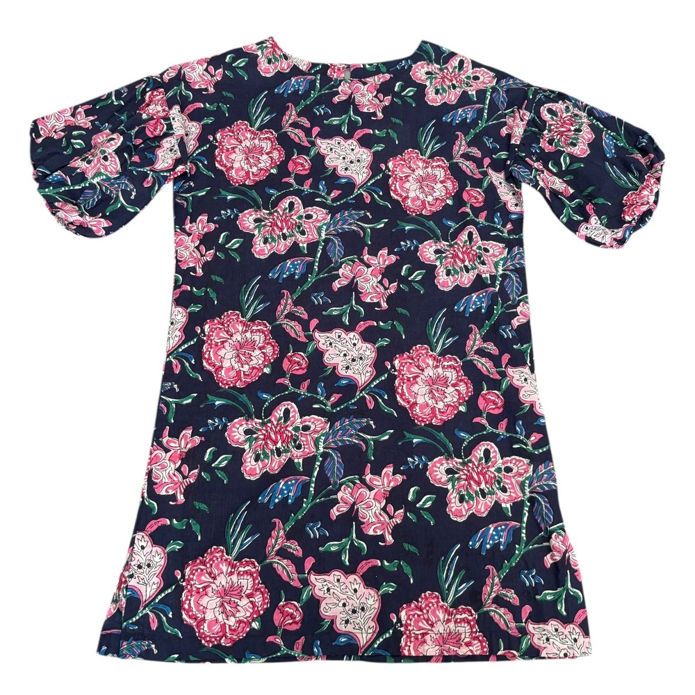 Fitzroy & Willa NWT‎ Floral Print Soleil Dress Navy Balloon Sleeve Cotton Size S - Picture 12 of 12